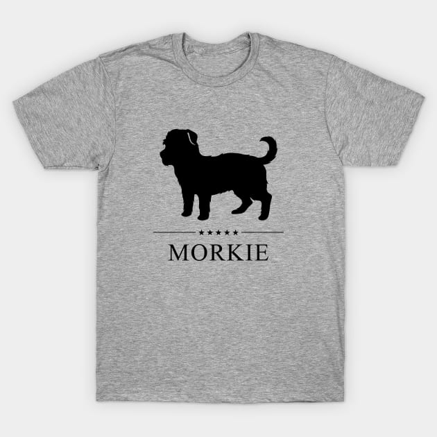 Morkie Black Silhouette T-Shirt by millersye